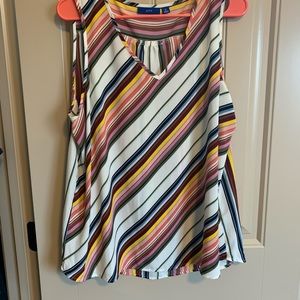 Multi colored sleeveless striped woman’s top Xl